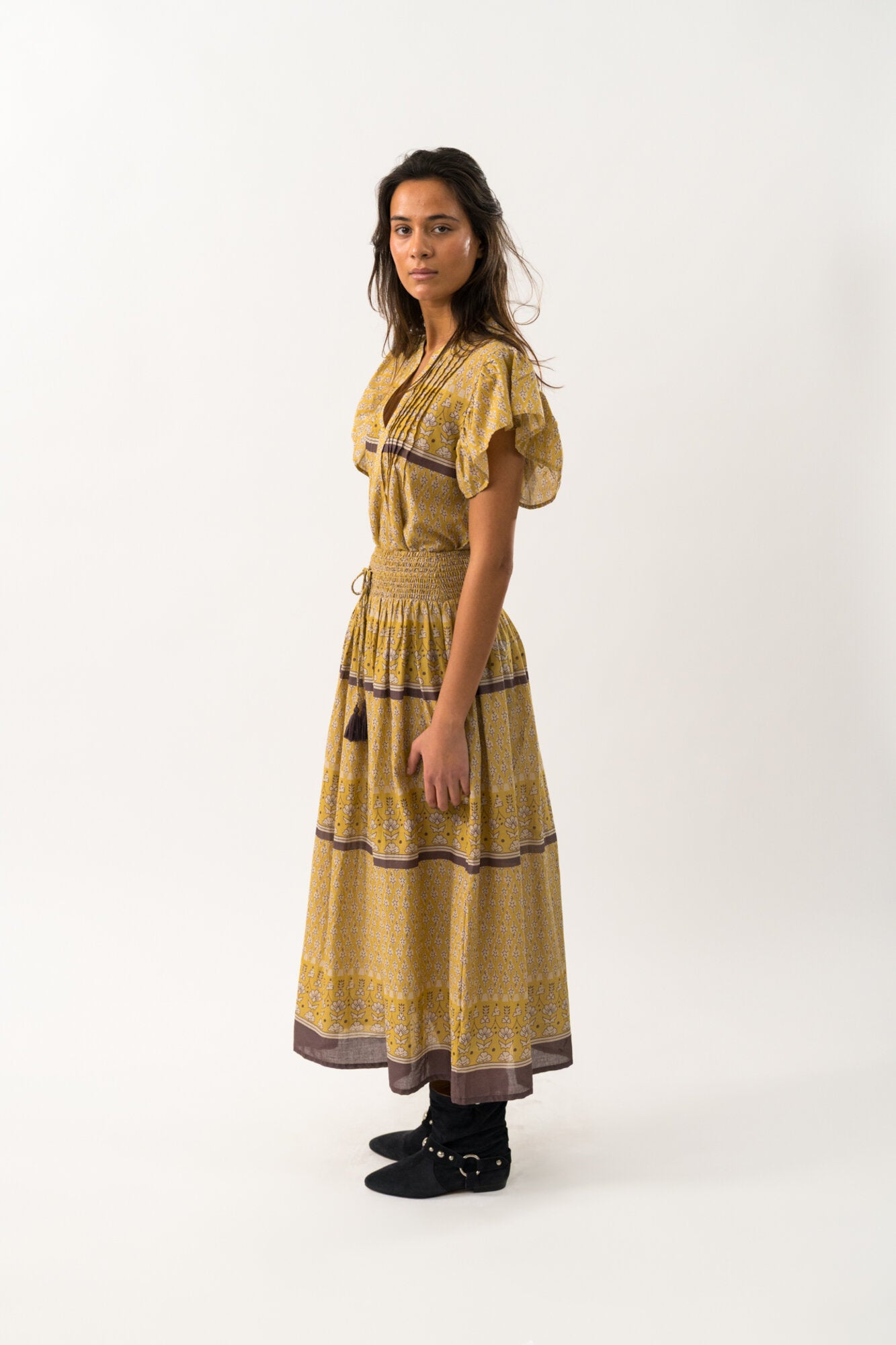Diamond Maxi nederdel - Mustard